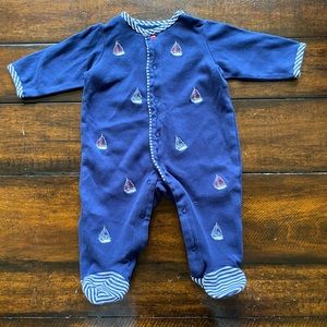 Little Me Sailboat Footed One Piece